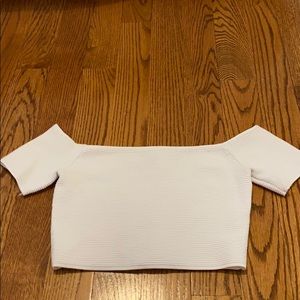 White Off the Shoulder Crop Top